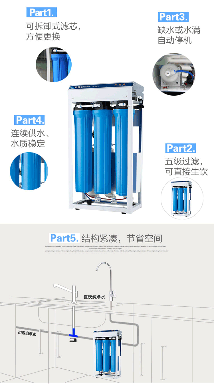 沁园商用纯水设备QR-R5-08B、QR-R5-08D